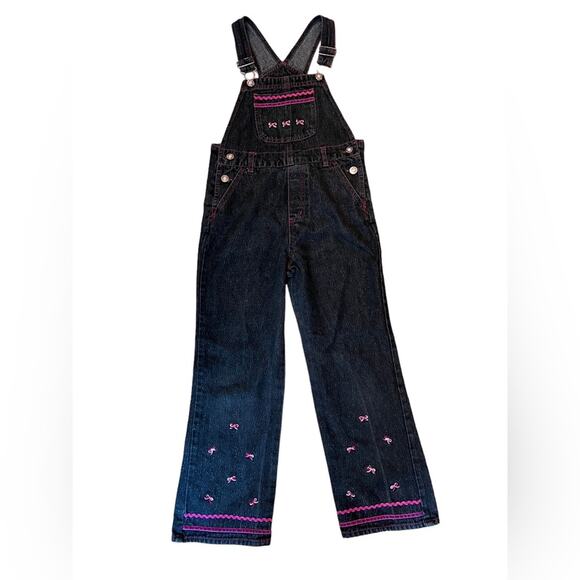FADED GLORY Girls Black and Pink Sparkle One Piece Jumper with belt loop SZ 7 - Picture 1 of 11